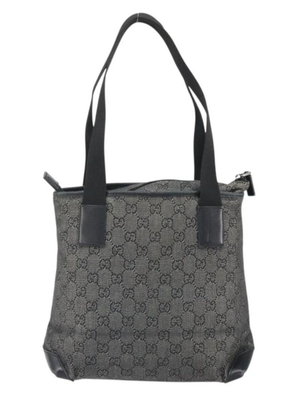 GUCCI GG Canvas Tote Bag Black Silver 28893 Auth 170369 - Picture 2 of 15